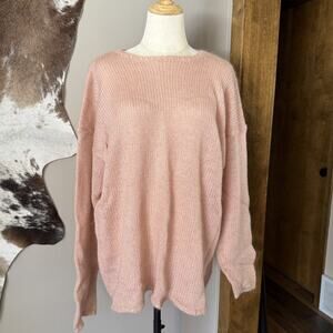 Vintage Cape Isle Knitters Pink Mohair Blend Sweater XL Oversized Cozy